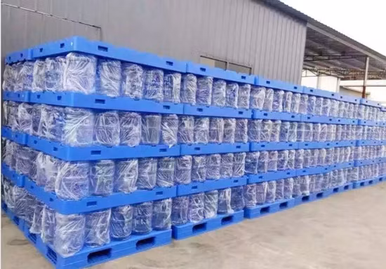 17kg Standard 4 Way Entry Stackable Reversible Heavy Duty HDPE Blowing Injection Plastic Pallet for Storage 5 Gallon Bottled Water