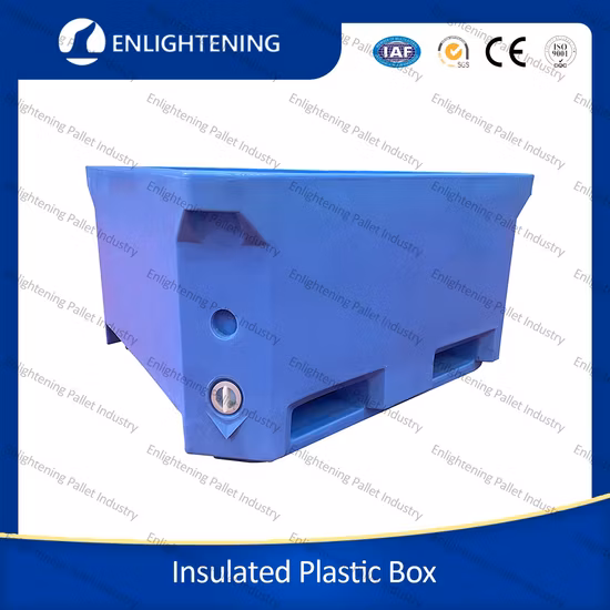 Heavy Duty Huge Bulk Storage Regular LLDPE Cool Stackable Fish Insulated Plastic Pallet Box for Transportation