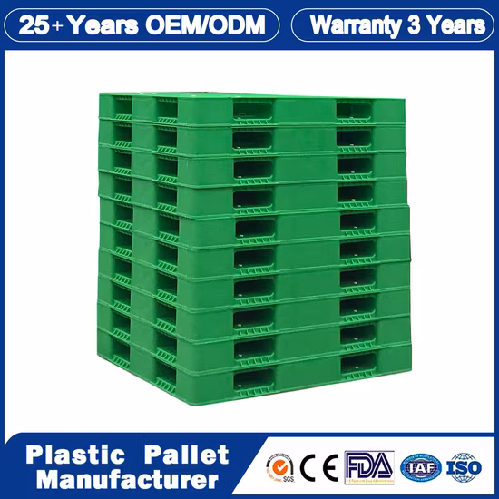 Heavy Duty HDPE Double Face Industrial Four Way Entry Durable Large Steel Reinforced Euro Reversible Rackable Stackable Plastic Pallets for Warehouse Stacking